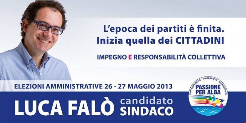 Luca Falò è il candidato sindaco del gruppo civico Passione per Alba. Presentato sabato